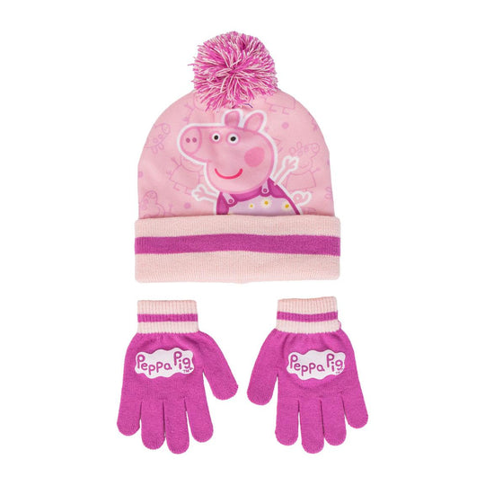 Peppa Pig Girls Hat & Gloves Winter Set