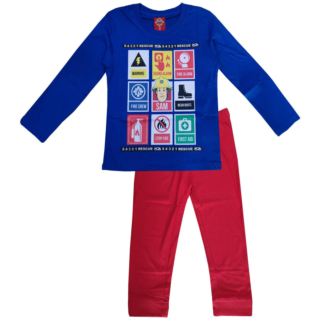 Fireman Sam Kids Pyjama Long Sleeve Nightwear Set 6-9 Years - Fabrica Fantasia