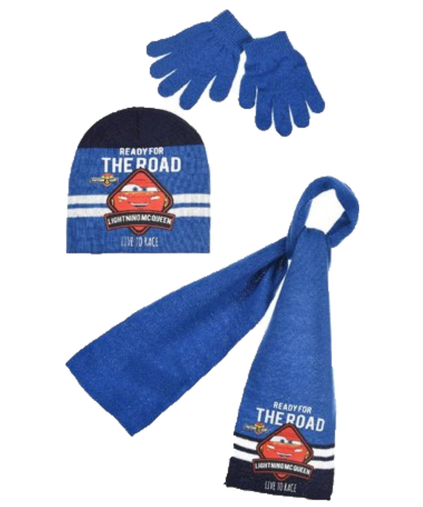 Disney Cars Boys Hat Scarf & Gloves Winter Set - Lightning McQueen - Fabrica Fantasia