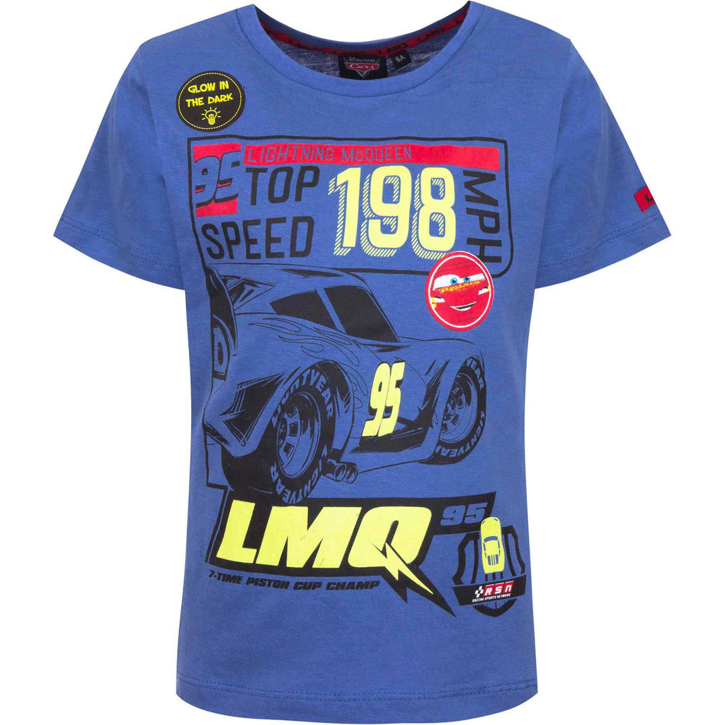 Disney Cars Kids Short Sleeve T-Shirt - Glow in the Dark - Fabrica Fantasia