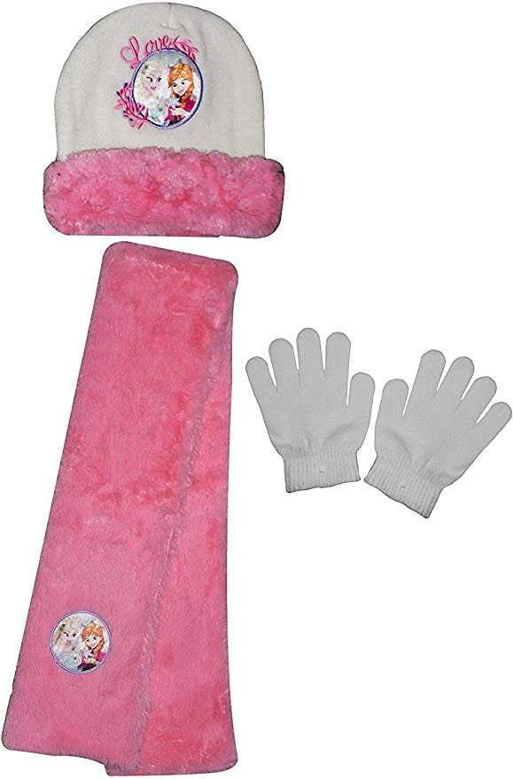 Disney Frozen Girls Hat Scarf and Gloves Clothing Accessory Set - Fabrica Fantasia