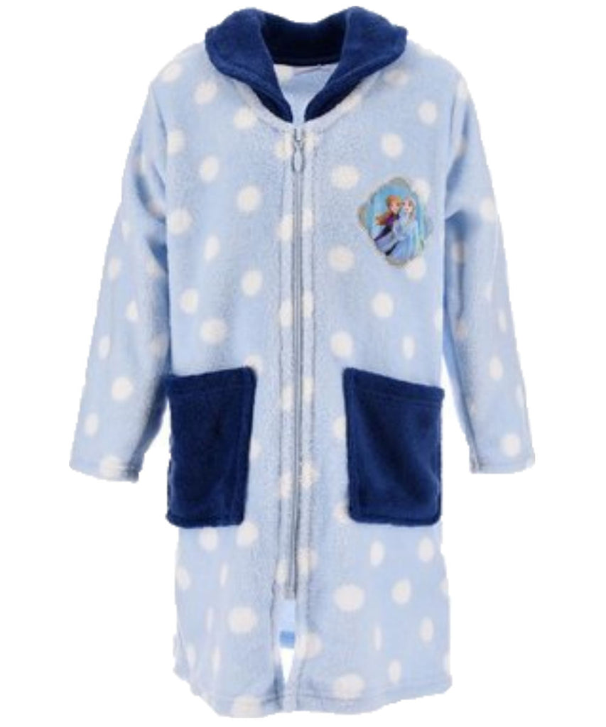 Disney Frozen Kids Dressing Gown Fleece Robe - Anna & Elsa - Fabrica Fantasia