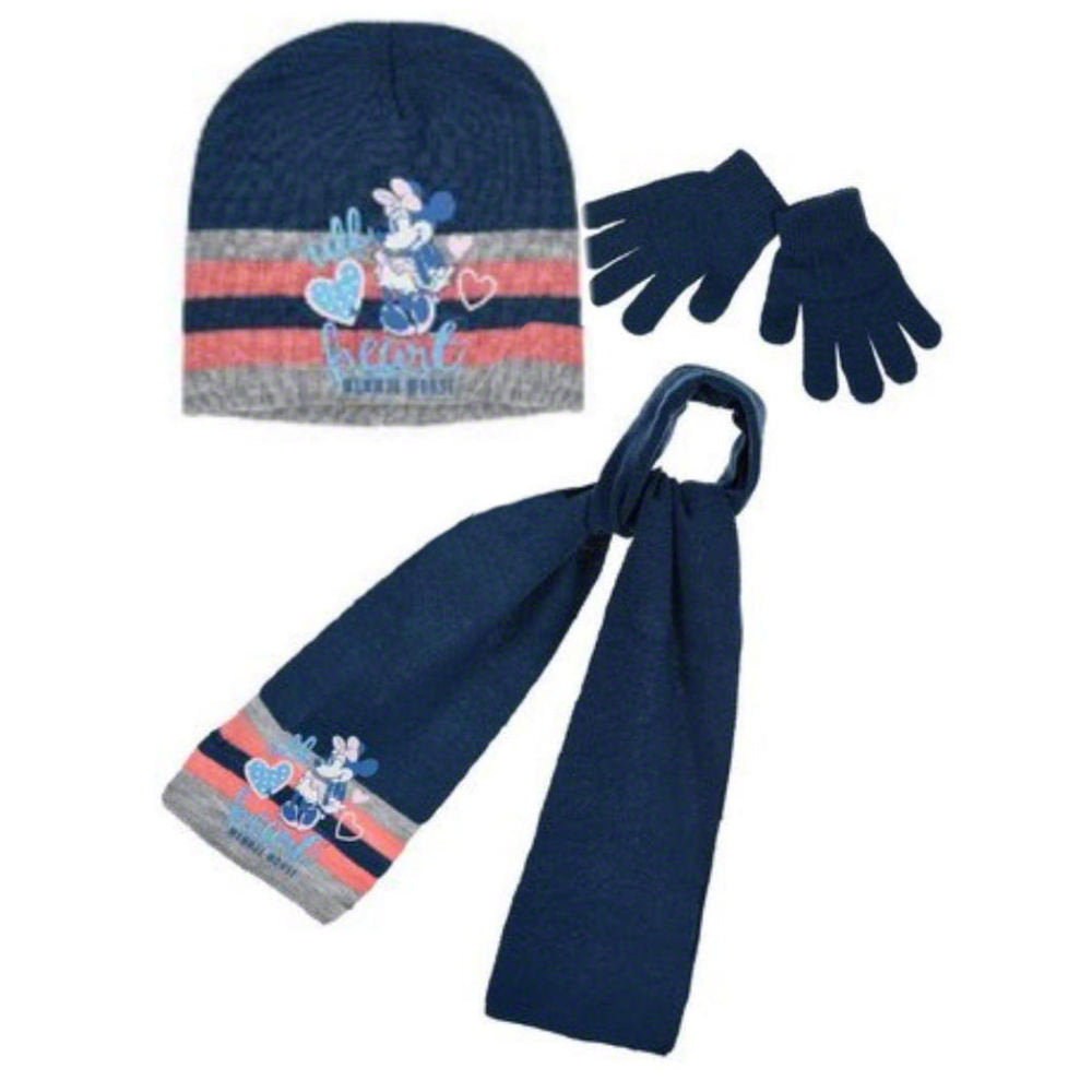 Disney Minnie Girls Hat Scarf and Gloves Headwear Set - Fabrica Fantasia