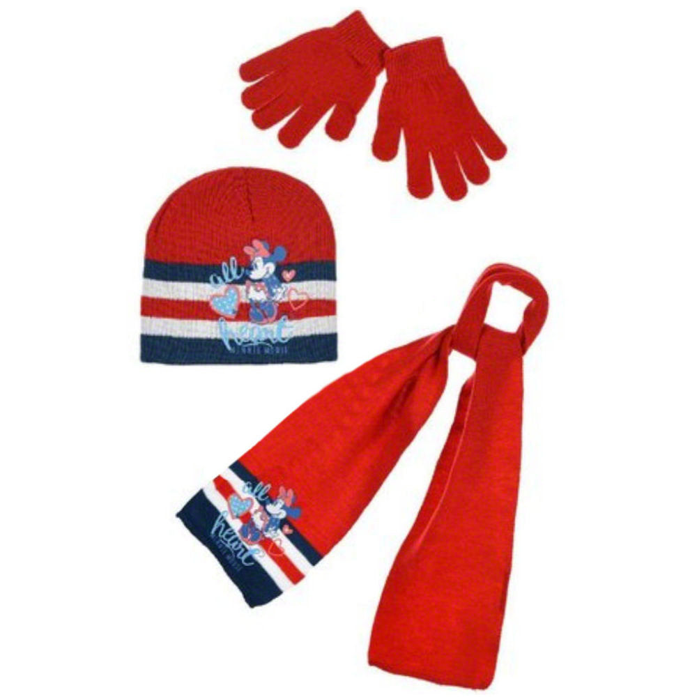 Disney Minnie Girls Hat Scarf and Gloves Headwear Set - Fabrica Fantasia