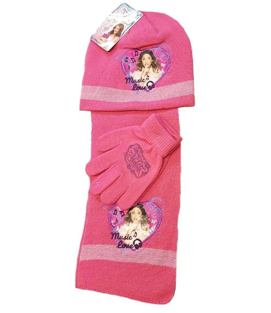 Disney Violetta Girls Hat Scarf and Gloves Winter Set - Fabrica Fantasia