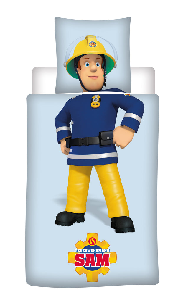 Fireman Sam Kids Duvet Cover and Pillowcase Set 140x200 cm Single Bed - Fabrica Fantasia