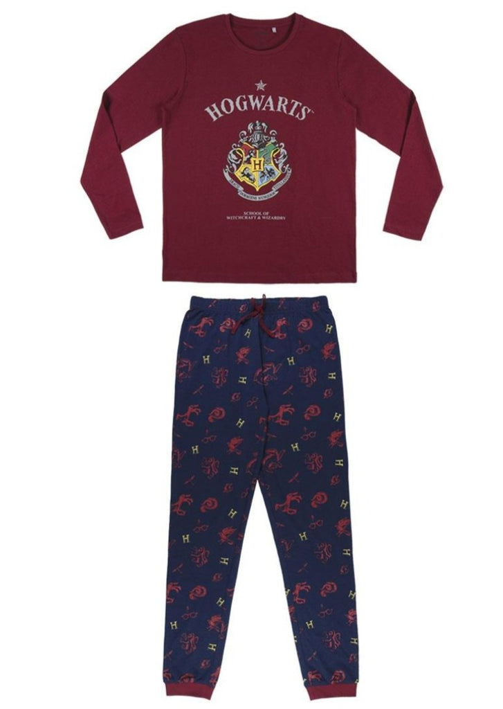 Harry Potter Men Nightwear Pyjama Long Set Hogwarts Crest - Fabrica Fantasia