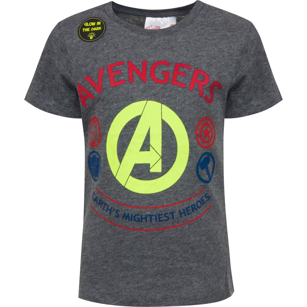 Marvel Avengers Kids T-Shirt Short Sleeve - Glow In The Dark - Fabrica Fantasia