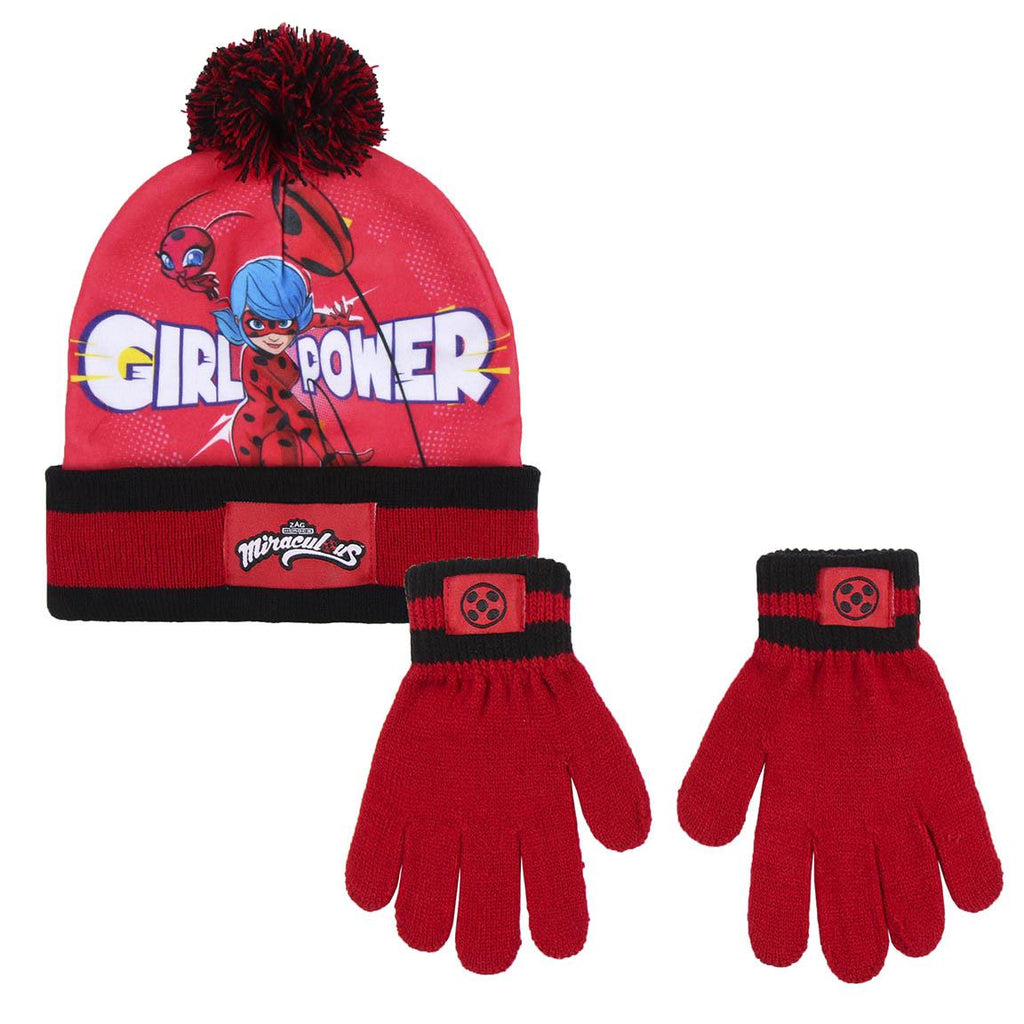 Miraculous Ladybug Kids Hat and Gloves Set "Girl Power" - Fabrica Fantasia