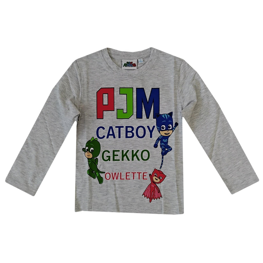 PJ Masks Kids T-Shirt Long Sleeve, Catboy, Gekko and Owlette - Fabrica Fantasia