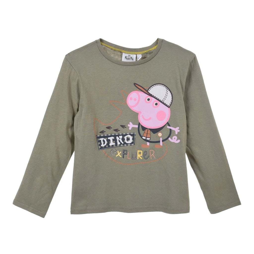 Peppa Pig George Boys T-Shirt Long Sleeve Top in Cotton - Fabrica Fantasia