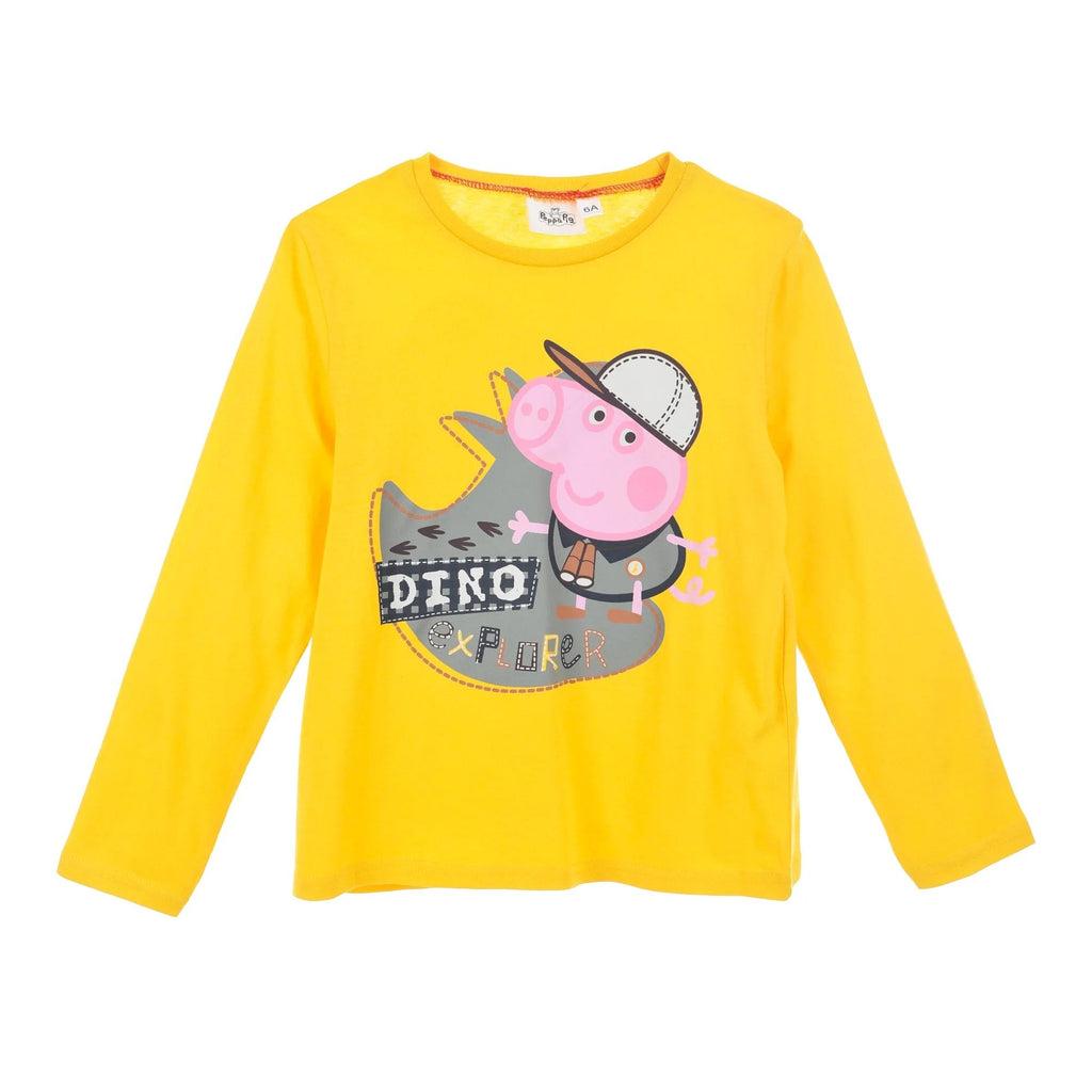 Peppa Pig George Boys T-Shirt Long Sleeve Top in Cotton - Fabrica Fantasia