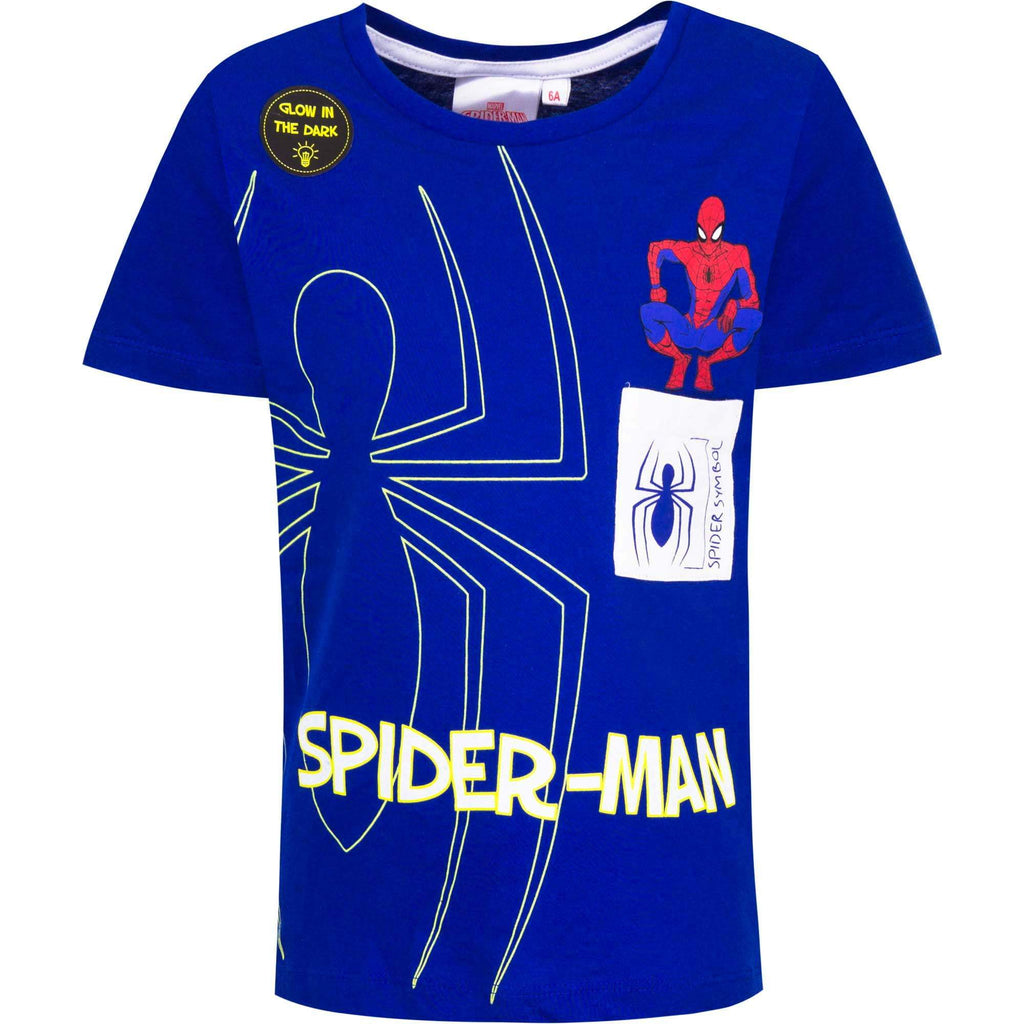 Spider-Man Boys T-Shirt Top Glows In The Dark - Fabrica Fantasia